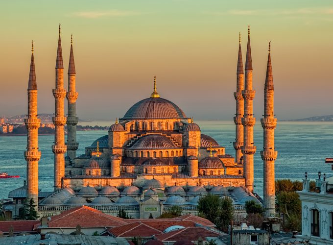 Wallpaper Sultan Ahmed Mosque, Turkey, Istanbul, sunrise, 4k, Travel 41092120